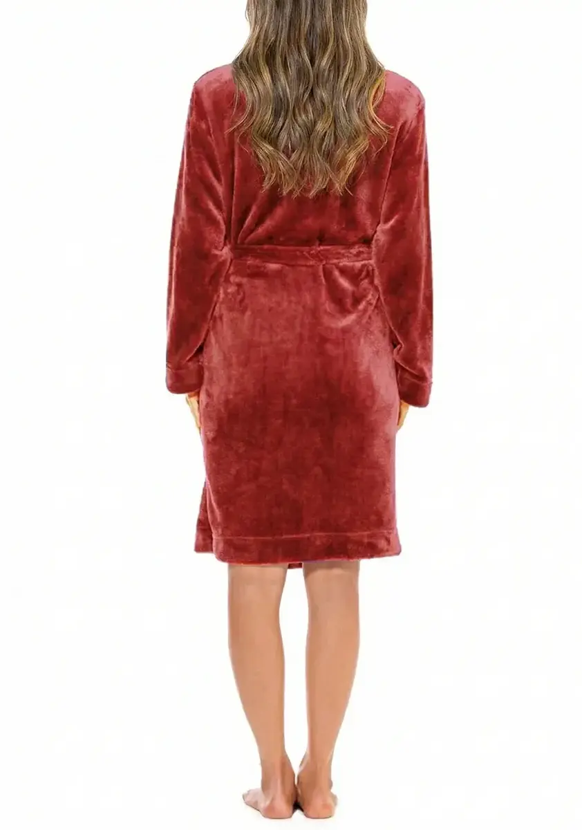 HL-tricot dames badjas fleece - Comfort - Warme winter ochtendjas - Badjassen dames