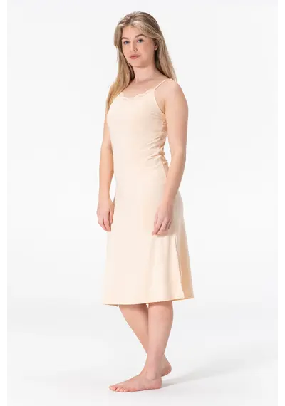 Gaubert kanten Onderjurk Extra lang - Spaghetti bandjes