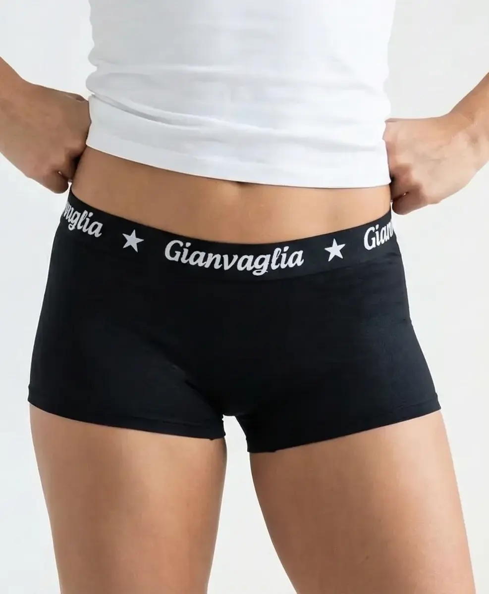 Gianvaglia 10-pak dames boxershorts katoen - dames shorts - Black - Zwarte multipack dames onderbroeken - Vrouwen ondergoed voordeelverpakking
