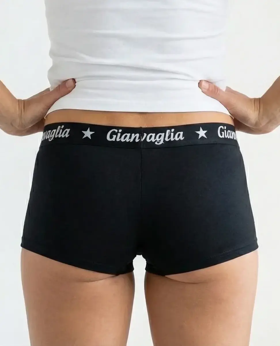 Gianvaglia 10-pak dames boxershorts katoen - dames shorts - Black - Zwarte multipack dames onderbroeken - Vrouwen ondergoed voordeelverpakking
