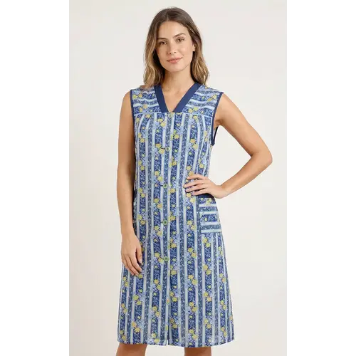 Ma Flodder jasschort blauw/geel bloemetje