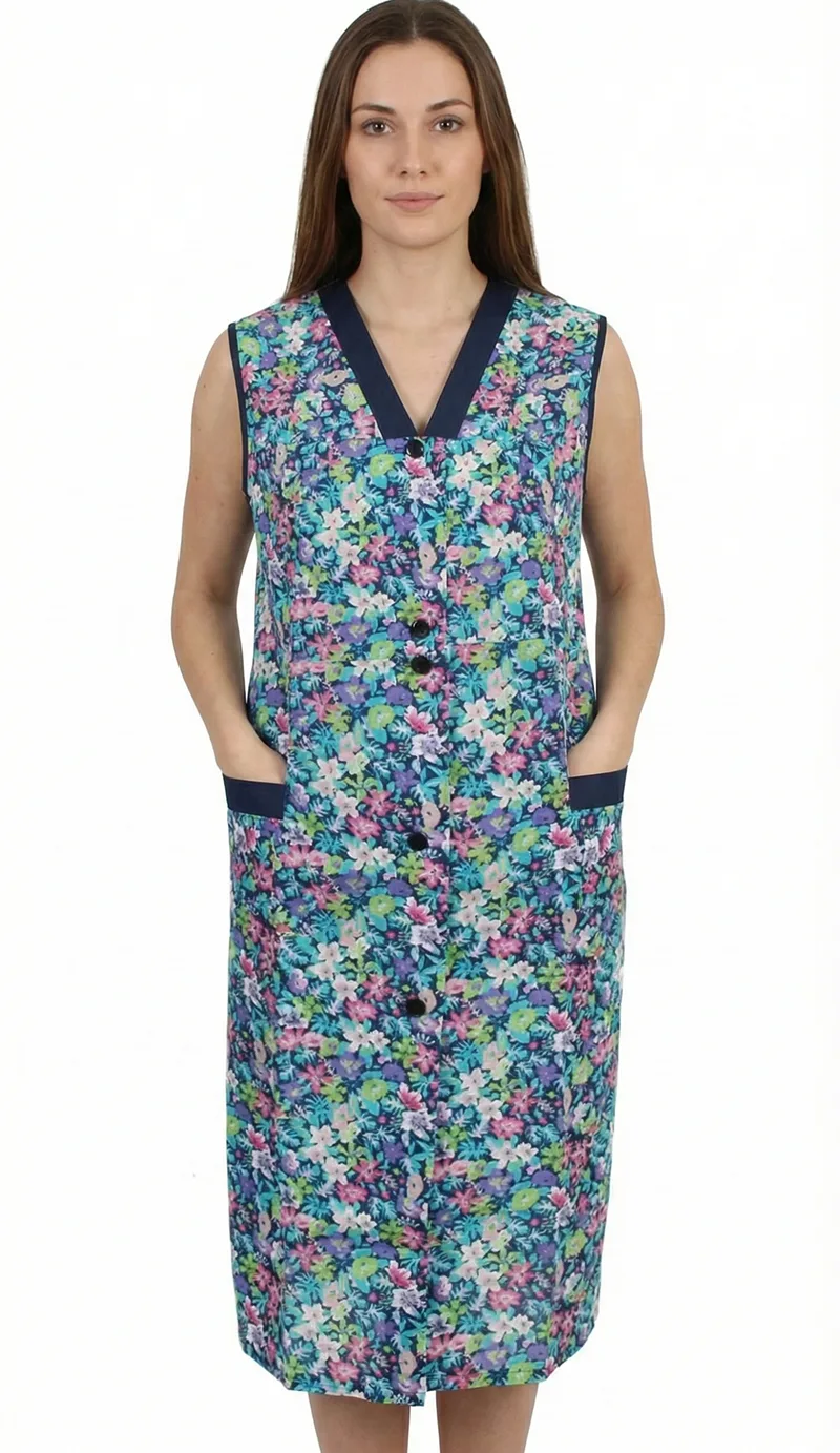 Jasschort - Lila/blauw bloemetje-5 Jasschort - Lila/blauw bloemetje-5