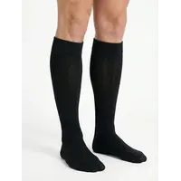 Basset kniekous wol heren - zwart