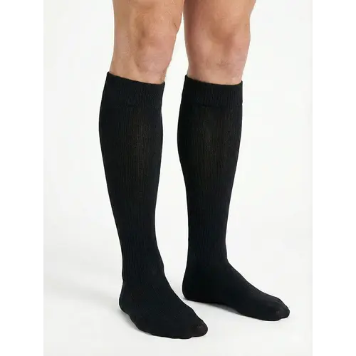 Basset kniekous wol heren - zwart