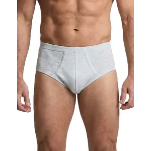 Beeren 2-pak heren slips met gulp - M500 grijsmellee - Heren onderbroek met sluiting - Klassiek beeren ondergoed heren