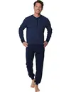 Pastunette Heren katoenen pyjama met lange mouwen - Donkerblauw
