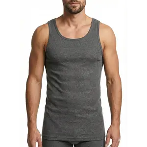 Beeren heren hemd antraciet - Katoenen onderhemd - Singlet grijs