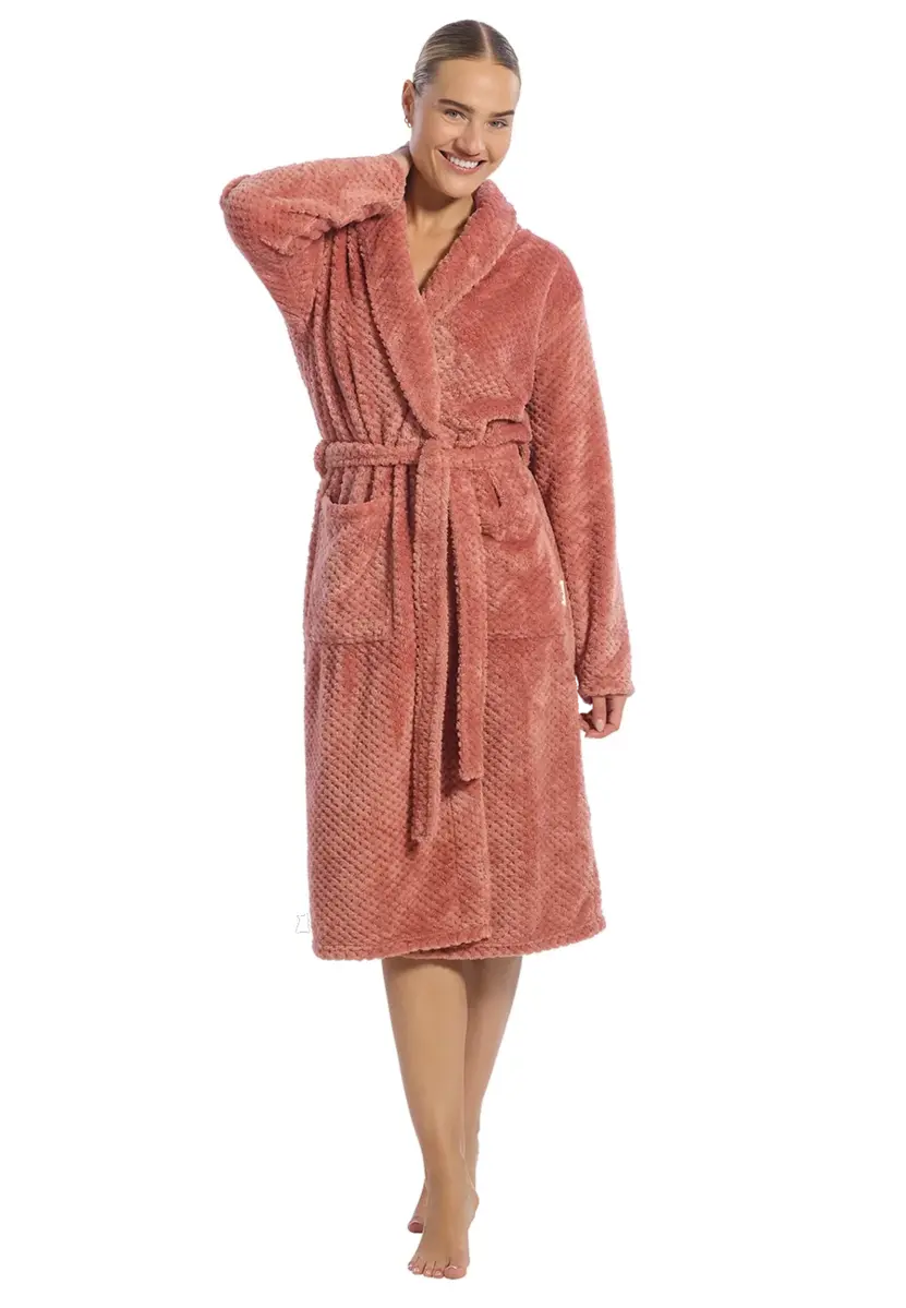 Ten Cate dames badjas Fleece - Rose Dot