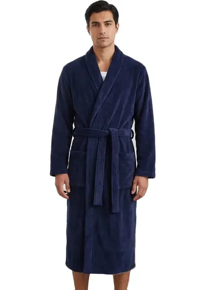 Ten Cate Heren badjas Fleece - Navy