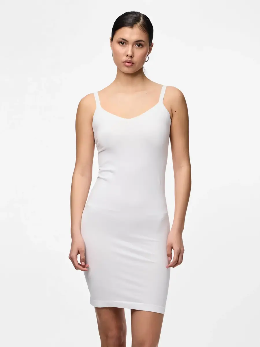 Pieces naadloze onderjurk - Ballroom - Gladde onderjurk - Wit - Huidskleur - Zwart