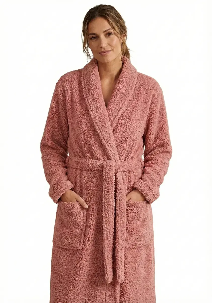 Ten Cate dames badjas Fleece - Pink Teddy