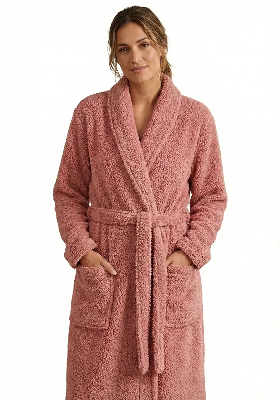 Ten Cate dames badjas Fleece - Pink Teddy