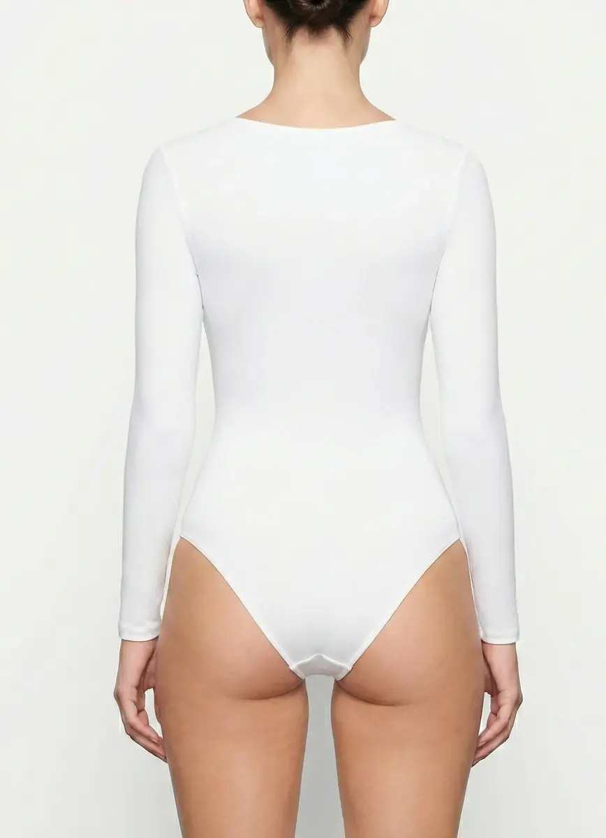 Fine Woman Body dames - Bodystocking - lange mouw - Ronde hals