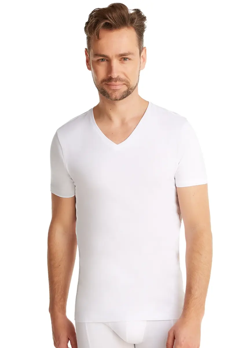 Ten Cate 2-Pack Heren T-Shirt V-hals - 32325 - Mannen ondershirts korte mouw - Elastisch biologisch katoen