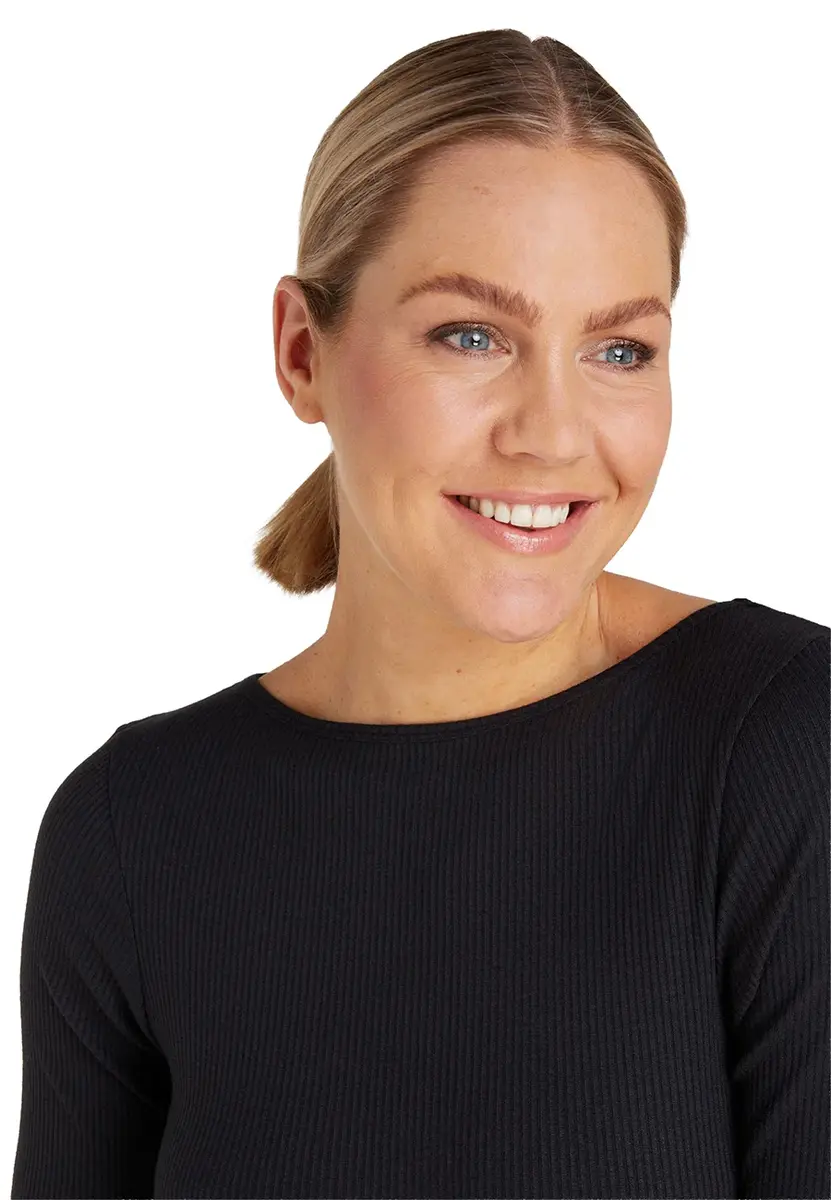 Ten Cate Thermo Rib dames T-shirt 3/4e mouw - Thermisch warm ondershirt met korte mouwen - Ronde hals