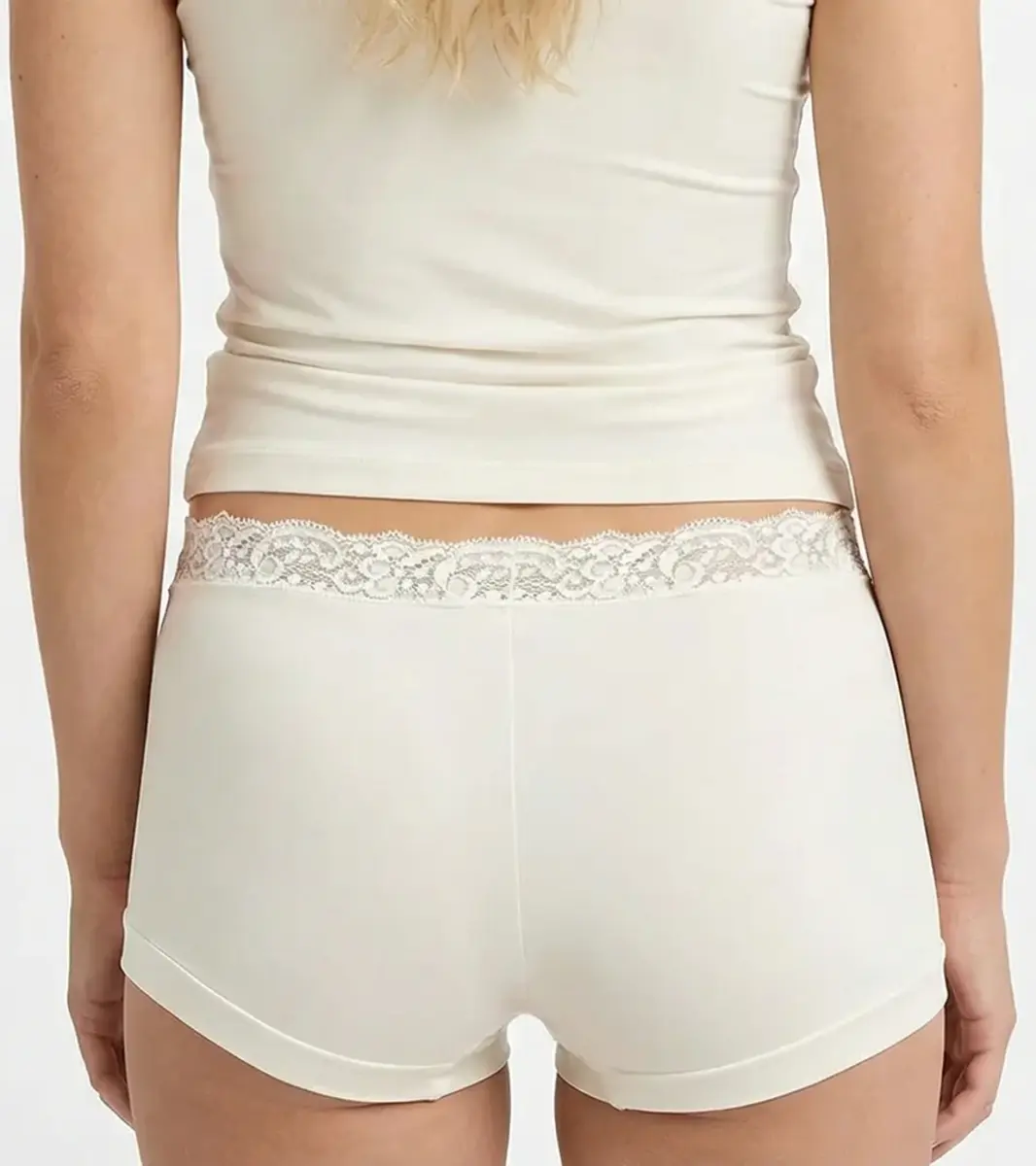 Avet kanten boxershort dames 38832 - Dames onderbroek - kanten ondergoed -badstof kruisje - wit en zwart