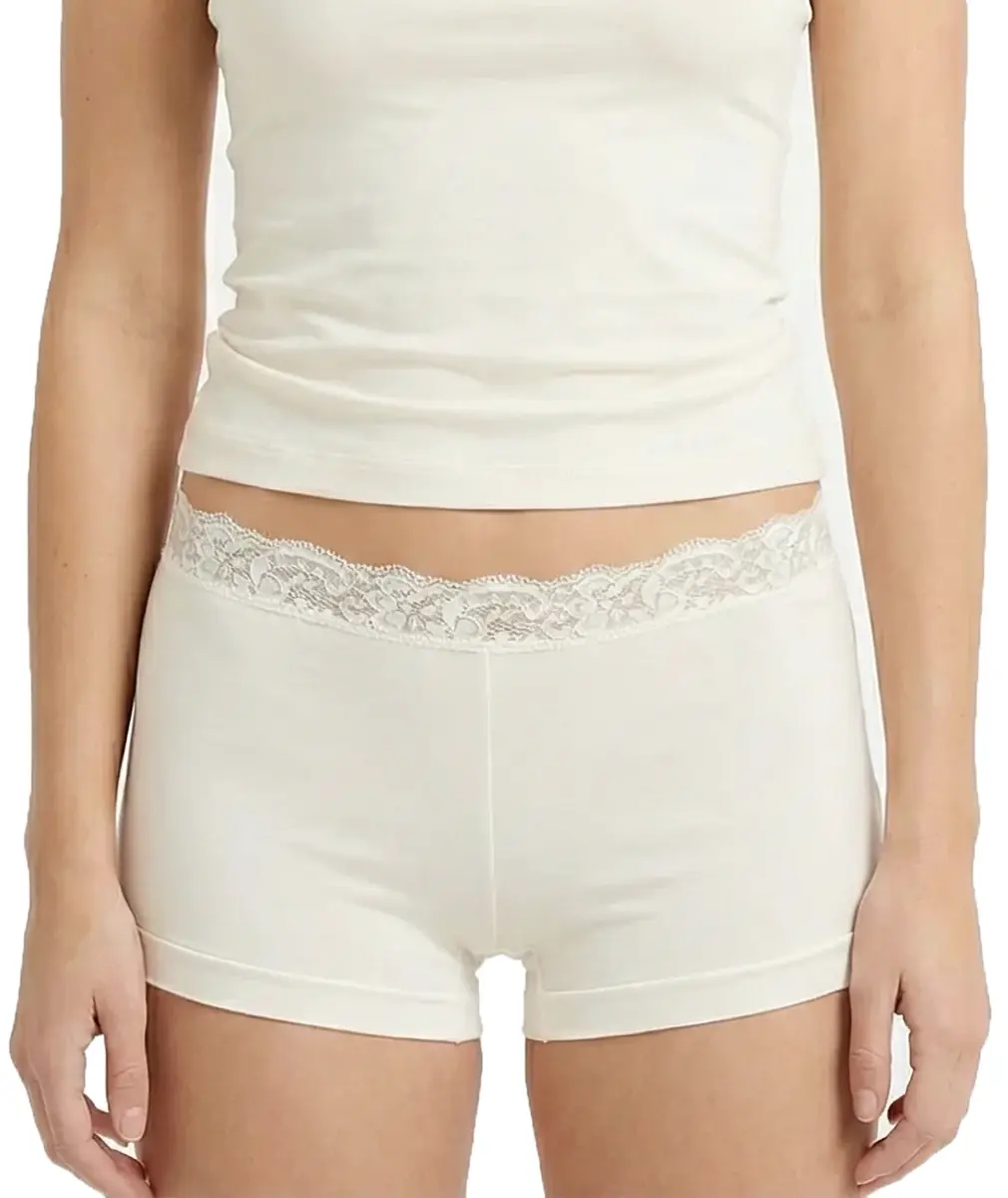 Avet kanten boxershort dames 38832 - Dames onderbroek - kanten ondergoed -badstof kruisje - wit en zwart