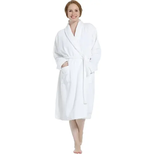 Pastunette / Pasha dames Badjas Fleece/badstof - White Pastunette / Pasha dames Badjas Fleece/badstof - White