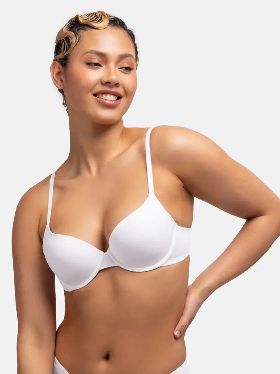 Dorina BH Beugel - T-shirt BH licht gevuld - Schijnt niet door - Goedkope maar goede bh - Zwart - Huidskleur - wit