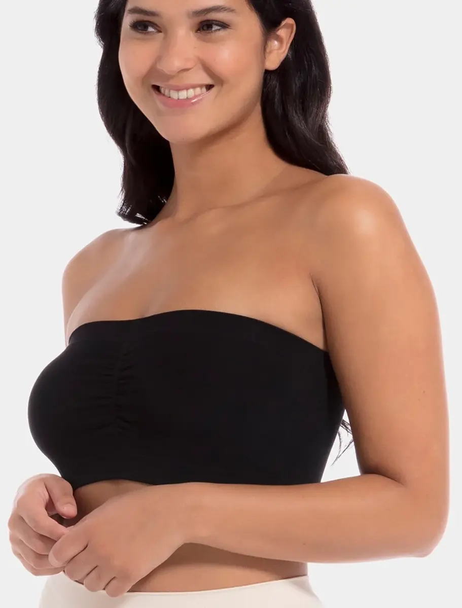 Magic bandeau BH - Naadloze Bandeau Top - Met vulling - Uitneembare pads - Wit, zwart, beige
