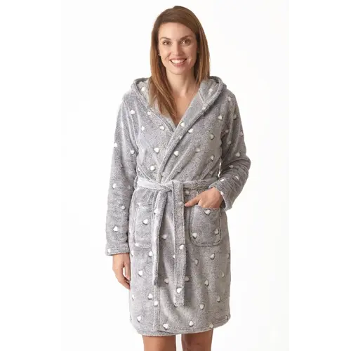 Cocodream dames badjas fleece - Dots