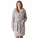 Cocodream dames badjas fleece - Dots - Warme winter ochtendjas - Badjassen dames - Grijs