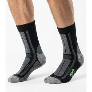 Boru Bamboo werk sokken met stevige zool - Zwarte Stevige bamboe sokken - Anti zweet