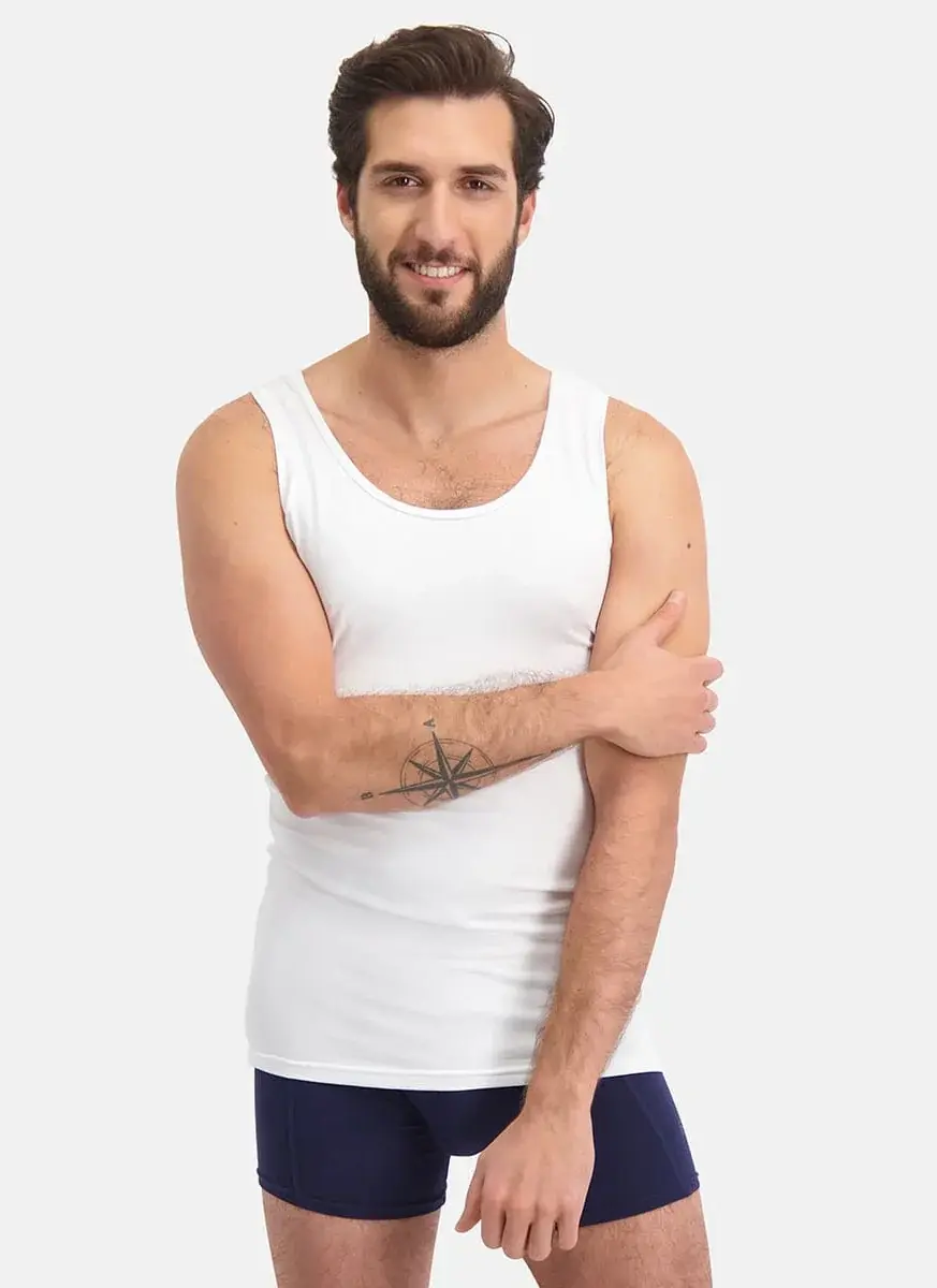 Bamboo Basics 2-pak hemd ronde hals - Stef - Bamboe heren onderhemd - Singlet heren wit en zwart