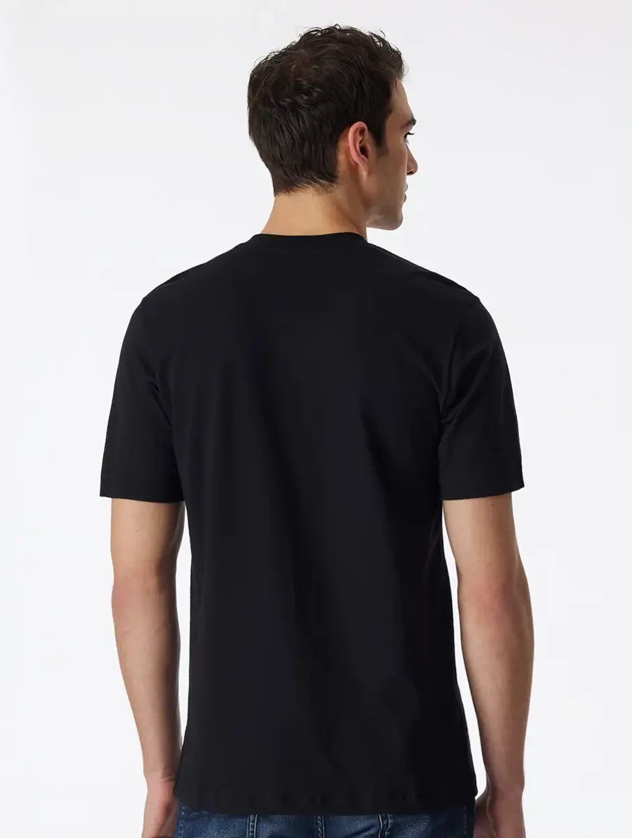 Schiesser 2-pack heren American T-Shirts - Wijd model heren ondershirt katoen - wit en zwart