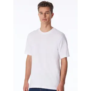 Schiesser 2-pack heren American T-Shirts - Wijd model heren ondershirt katoen - wit en zwart