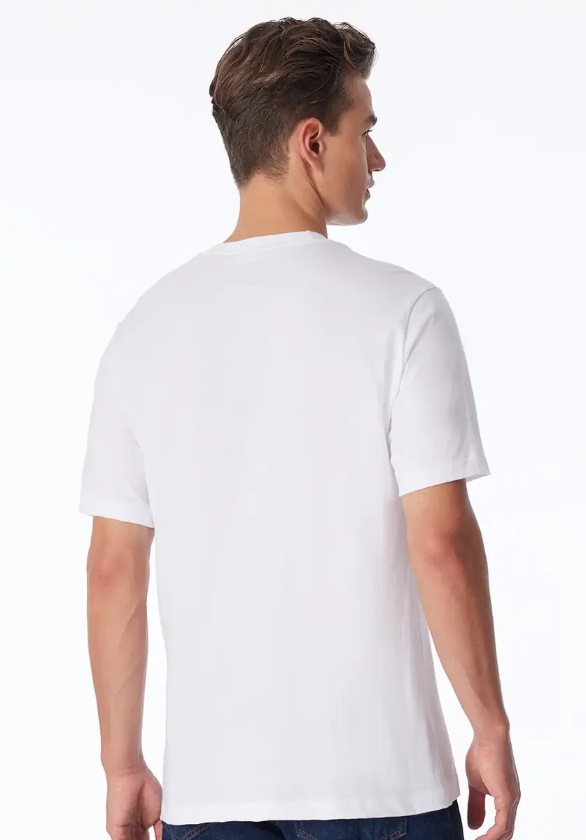 Schiesser 2-pack heren American T-Shirts - Wijd model heren ondershirt katoen - wit en zwart