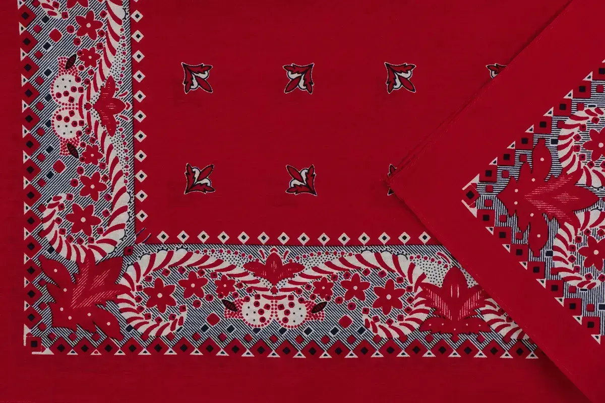 Boerenzakdoek Franse lelie 55 x 55 cm - Rode zakdoek