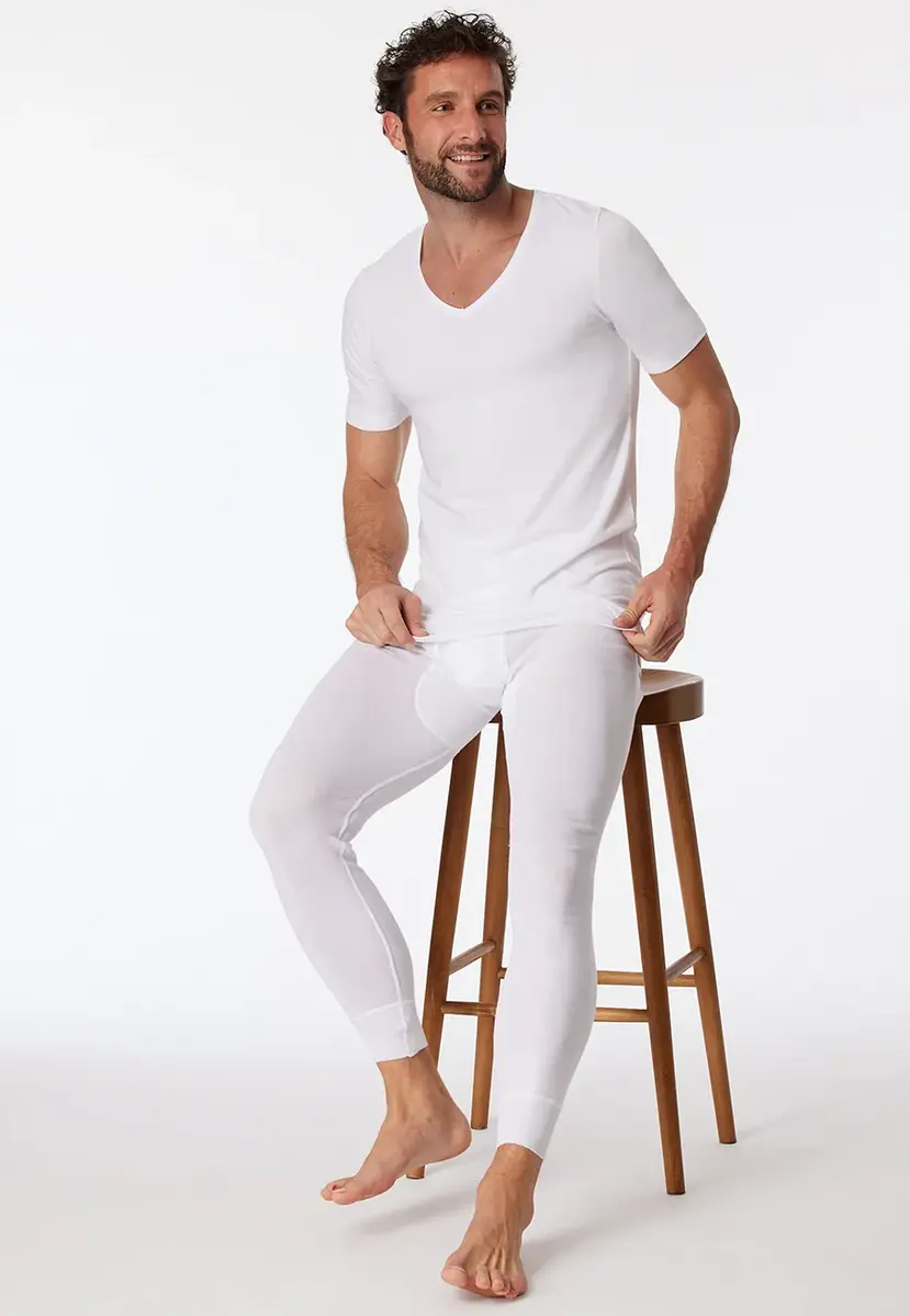 Schiesser 2-Pack T-Shirts heren V-hals - 95/5  - Biologisch katoen