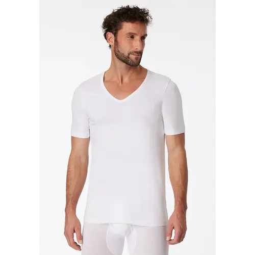 Schiesser 2-Pack T-Shirts heren V-hals - 95/5  - Biologisch katoen