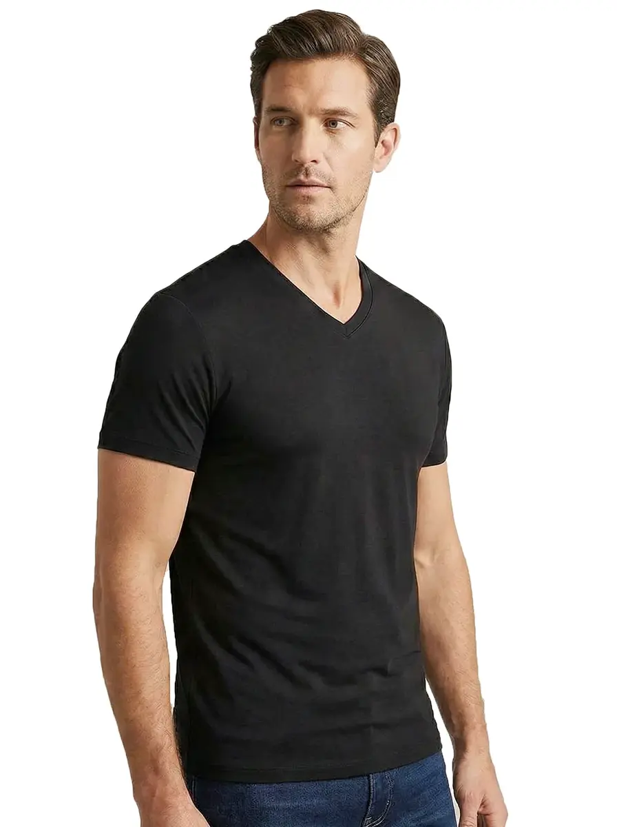 Apollo 2-pack heren T-shirts - Bamboe V-hals - Mannen ondershirt korte mouwen
