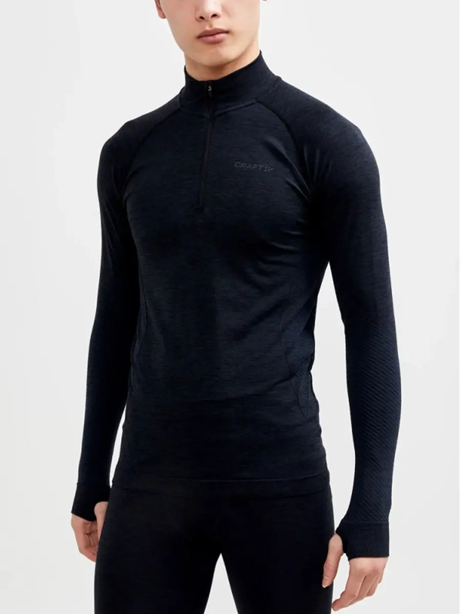 Craft thermoshirt heren lange mouw met rits - Core dry - Mannen baselary - Warm thermo ondergoed