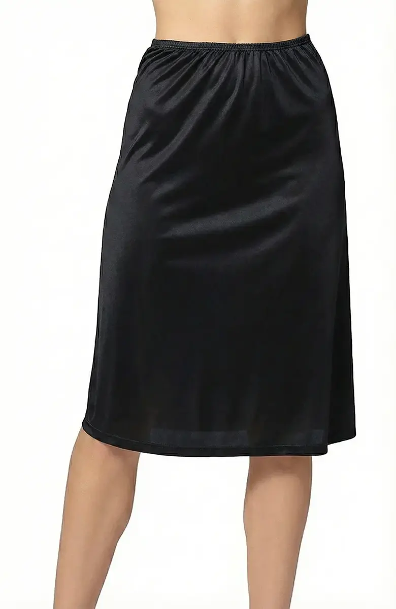 J&C lange onderrok dames 65cm  - Jupon - Wit - Zwart - Huidskleur