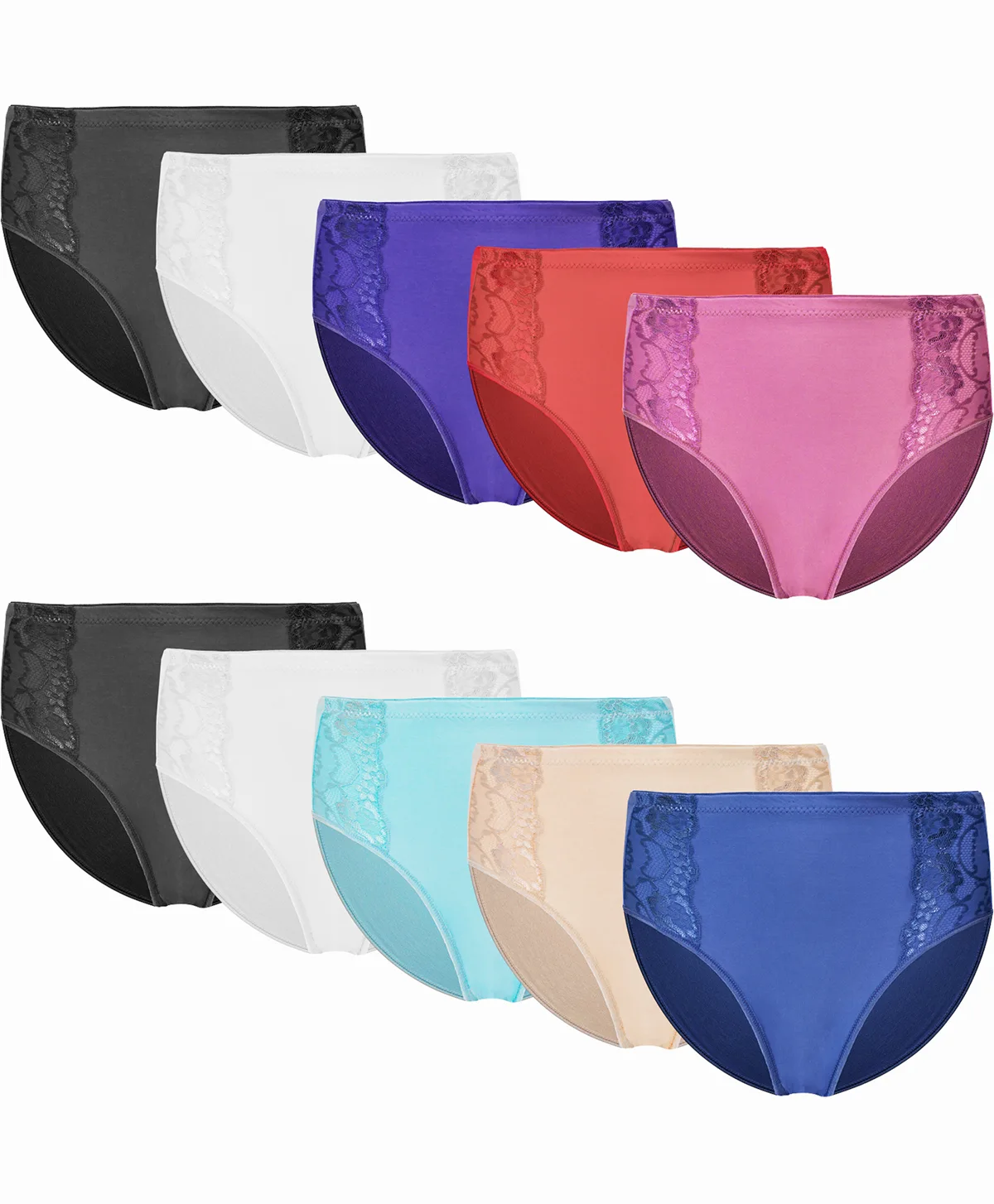 Fine Woman 9-pak dames slip kant  - 9039