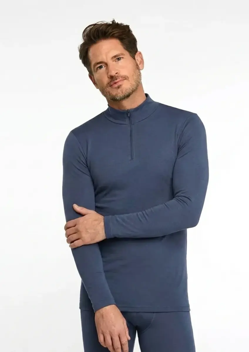 Ten Cate Thermo heren shirt lange mouw - Col met rits - Warm ondershirt met hoge hals