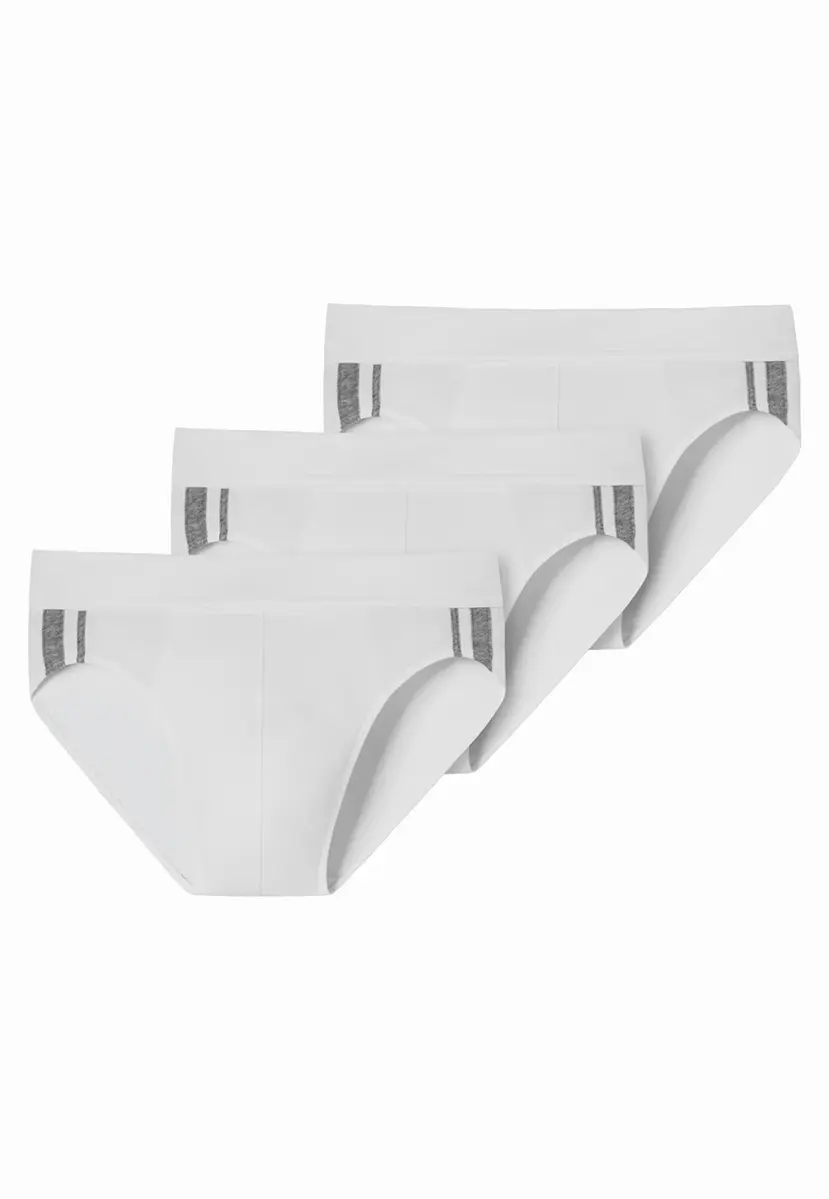 Schiesser 3-pack heren Rio slip 95/5 - Stripe - Hoog opgesneden heren onderbroek - Stoffen band - Biologisch katoen