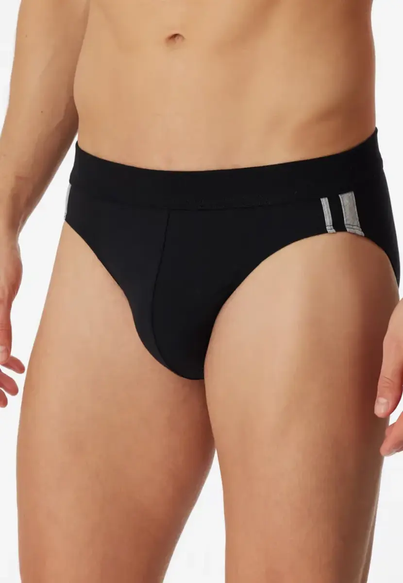 Schiesser 3-pack heren Rio slip 95/5 - Stripe - Hoog opgesneden heren onderbroek - Stoffen band - Biologisch katoen