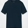 Schiesser dames pyjamashirt korte mouw - Mix & Relax - Los wijd katoenen pyjama shirt donkerblauw