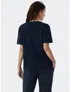 Schiesser dames pyjamashirt korte mouw - Mix & Relax - Los wijd katoenen pyjama shirt donkerblauw