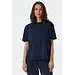 Schiesser dames pyjamashirt korte mouw - Mix & Relax - Los wijd katoenen pyjama shirt donkerblauw - Donkerblauw