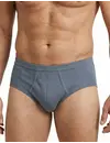Beeren 2-pak heren slips met gulp antraciet - Grijze katoenen heren onderbroeken met sluiting