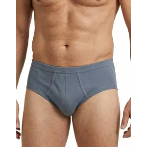 Beeren 2-pak heren slips met gulp antraciet - Grijze katoenen heren onderbroeken met sluiting