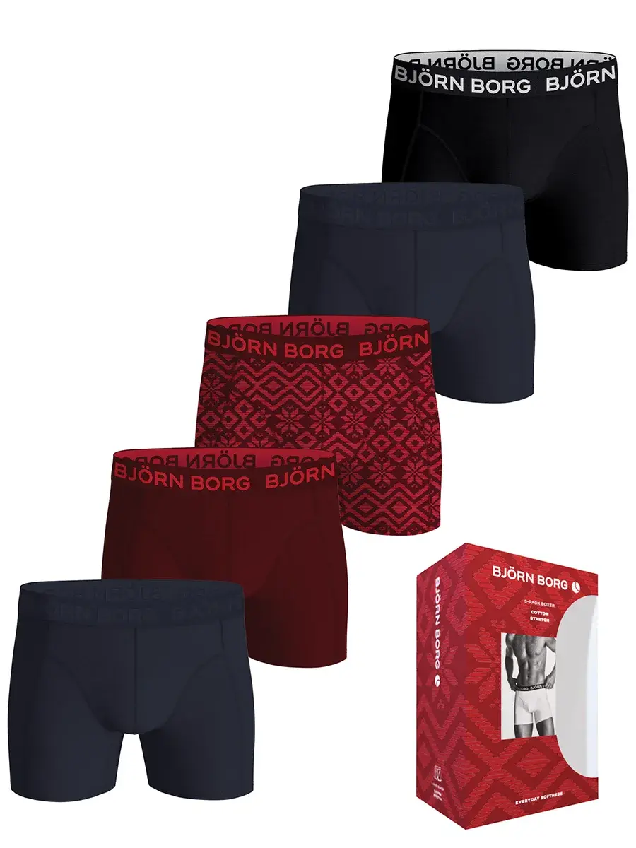 Bjorn Borg 5-Pack heren boxershorts - Cotton Stretch  - X-mas
