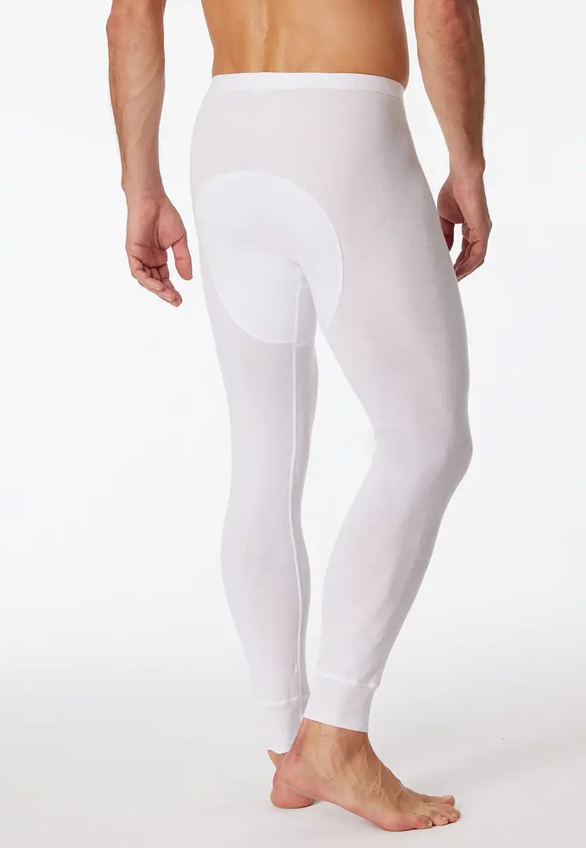 Schiesser lange onderbroek heren - Feinrip met gulp - 100% katoenen heren pantalon met sluiting