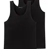 Schiesser 2-Pack heren hemden - Authentic - Elastisch katoenen mannen onderhemd - Singlet heren - Zwart - Wit