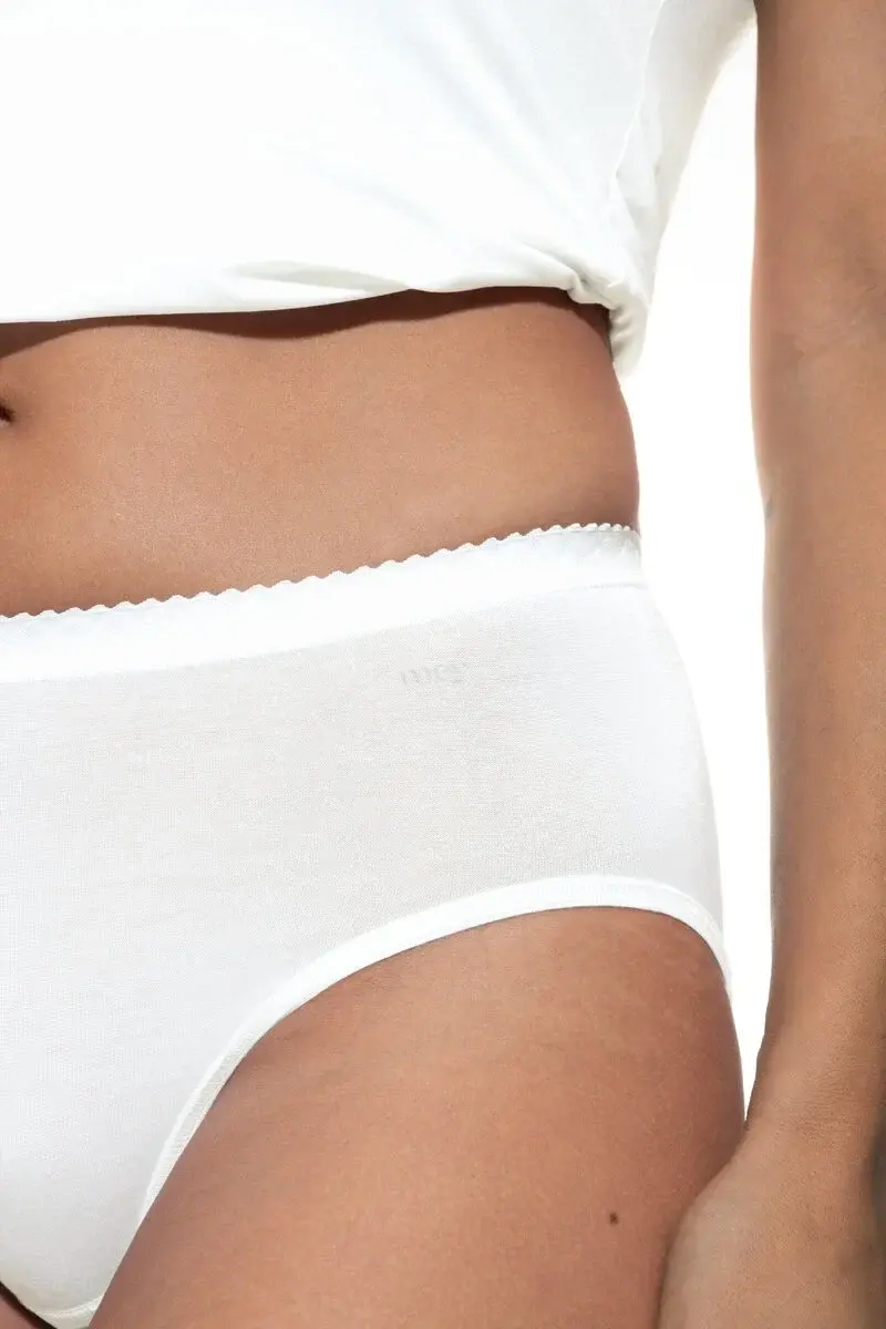 Mey Lights dames heup slip - Elastisch katoenen dames onderbroek -Midi slip Katoenen kruisje